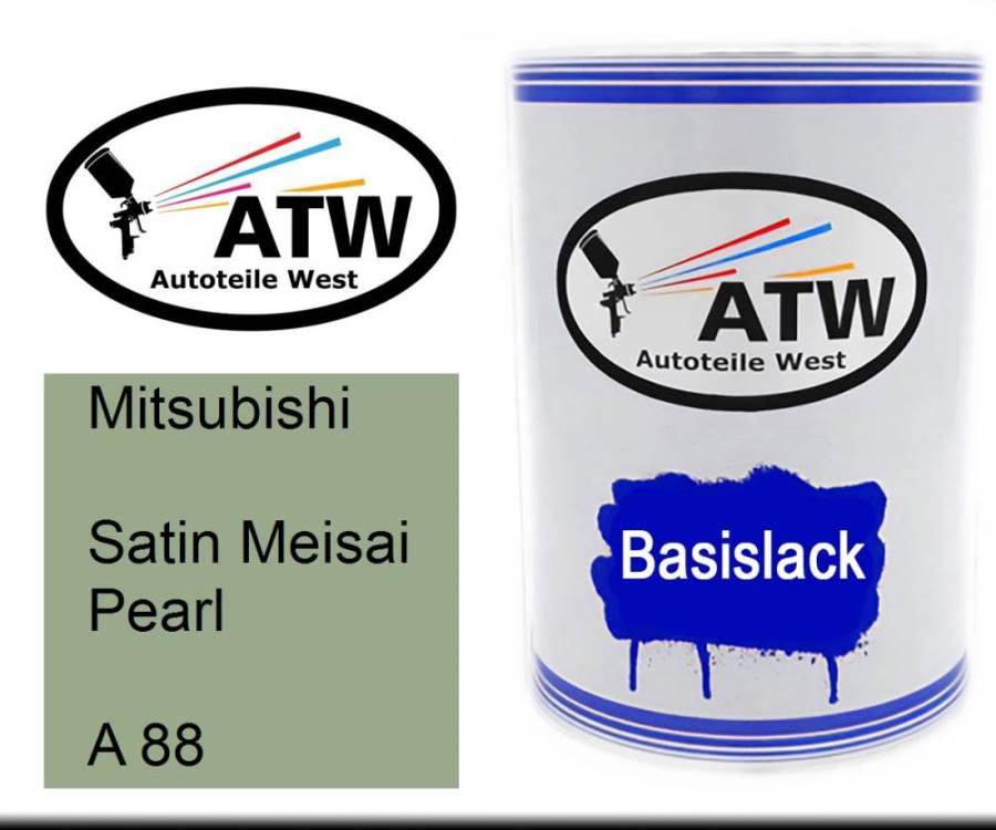 Mitsubishi, Satin Meisai Pearl, A 88: 500ml Lackdose, von ATW Autoteile West.